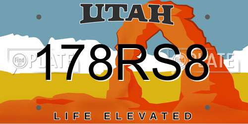 178RS8 Utah License Plate