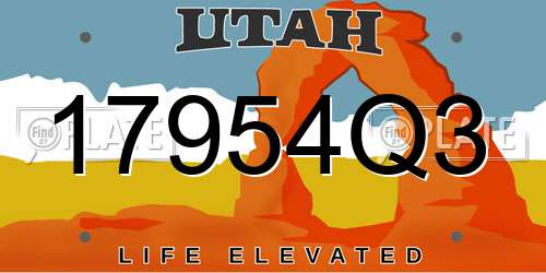 17954Q3 Utah License Plate