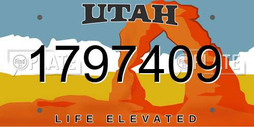 1797409 Utah License Plate