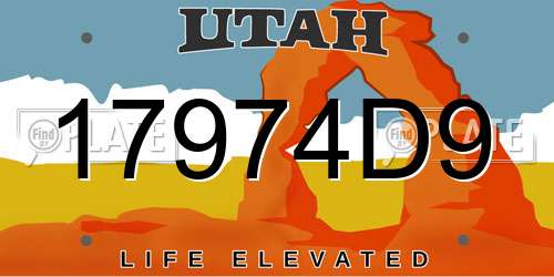 17974D9 Utah License Plate