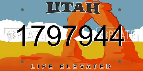 1797944 Utah License Plate