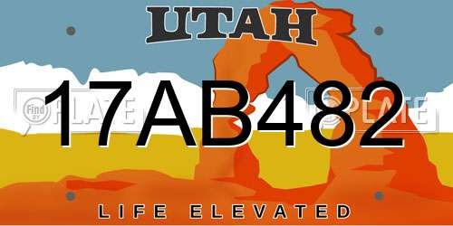 17AB482 Utah License Plate