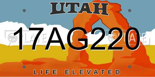 17AG220 Utah License Plate