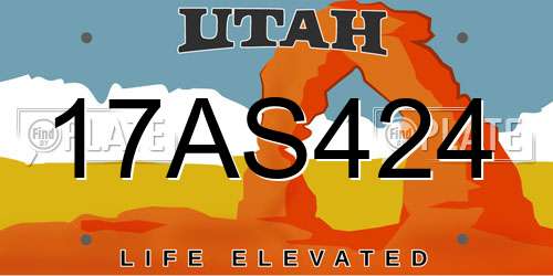 17AS424 Utah License Plate