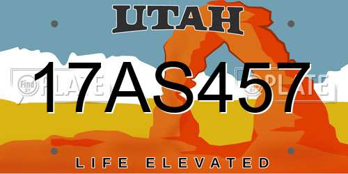 17AS457 Utah License Plate