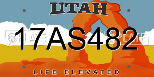 17AS482 Utah License Plate