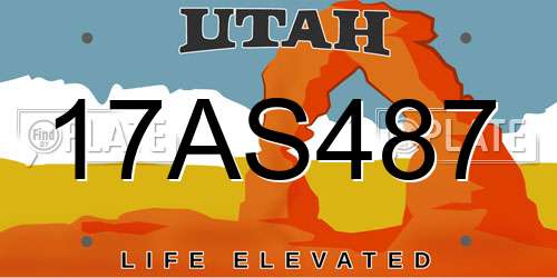17AS487 Utah License Plate