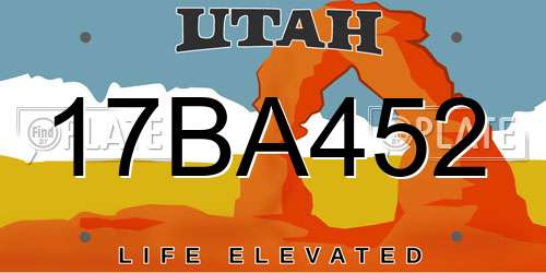 17BA452 Utah License Plate