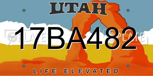 17BA482 Utah License Plate
