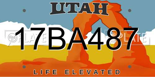 17BA487 Utah License Plate