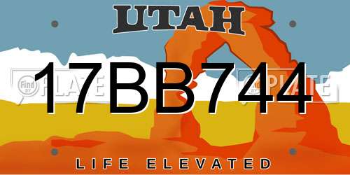 17BB744 Utah License Plate