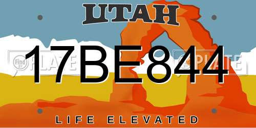 17BE844 Utah License Plate