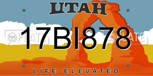 17BI878 Utah License Plate