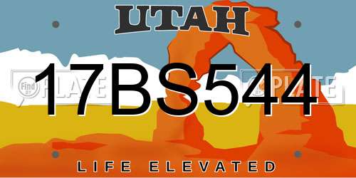 17BS544 Utah License Plate