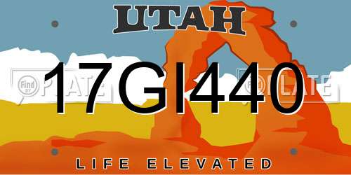 17GI440 Utah License Plate