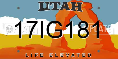 17IG181 Utah License Plate