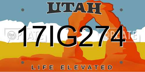 17IG274 Utah License Plate