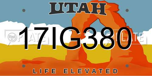 17IG380 Utah License Plate