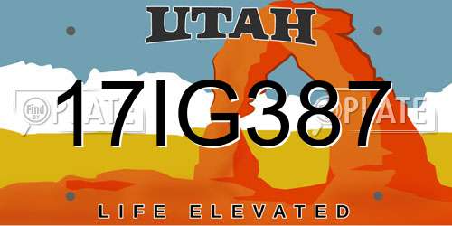 17IG387 Utah License Plate