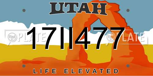17II477 Utah License Plate