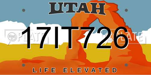 17IT726 Utah License Plate