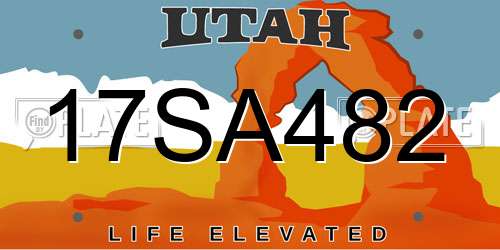 17SA482 Utah License Plate