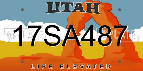 17SA487 Utah License Plate