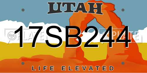 17SB244 Utah License Plate