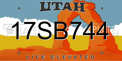 17SB744 Utah License Plate
