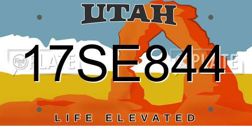17SE844 Utah License Plate