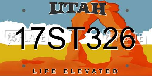 17ST326 Utah License Plate