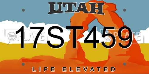 17ST459 Utah License Plate