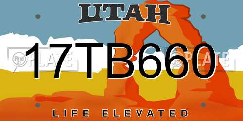 17TB660 Utah License Plate