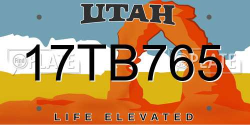 17TB765 Utah License Plate