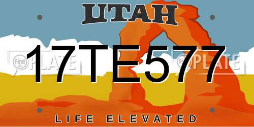 17TE577 Utah License Plate