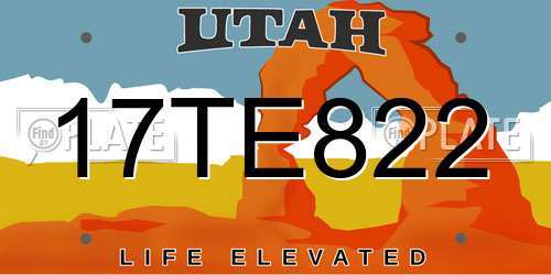 17TE822 Utah License Plate