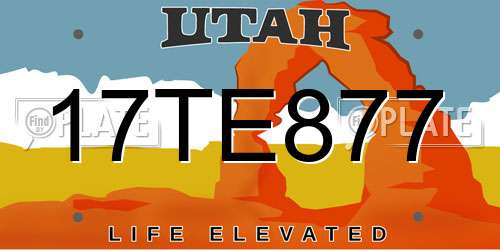 17TE877 Utah License Plate