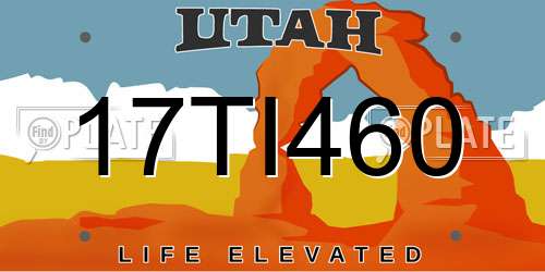 17TI460 Utah License Plate