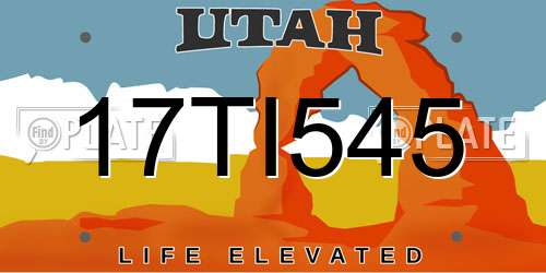 17TI545 Utah License Plate