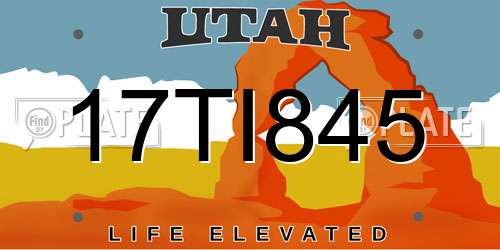 17TI845 Utah License Plate