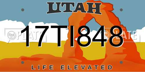 17TI848 Utah License Plate