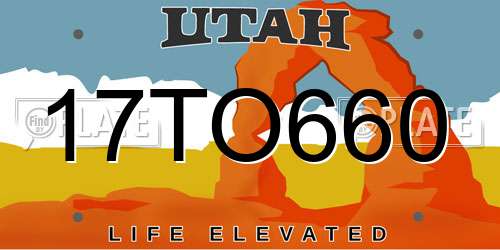17TO660 Utah License Plate