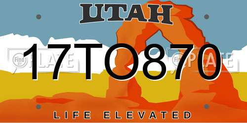 17TO870 Utah License Plate