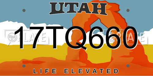 17TQ660 Utah License Plate
