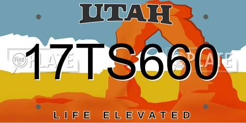 17TS660 Utah License Plate