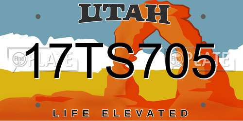 17TS705 Utah License Plate