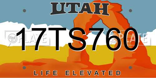 17TS760 Utah License Plate