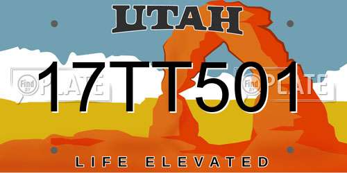 17TT501 Utah License Plate