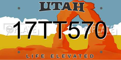 17TT570 Utah License Plate