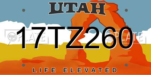 17TZ260 Utah License Plate